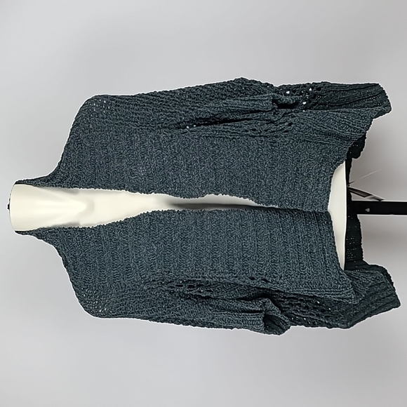 Simply Noelle Womens Flip to Wear Long/Short Green Knit Cardigan Wrap Sweater OS - Picture 1 of 13